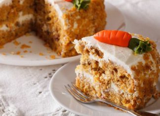 Морковный торт с грецкими орехами