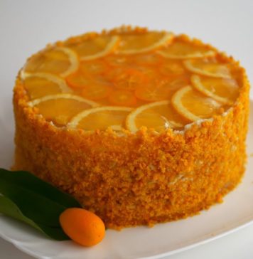 Постный торт с апельсиновым кремом